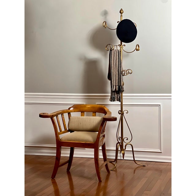 Gilt Wrought Iron 3-Tier Revolving Coat Stand Hat Rack, Koegl Style, Italy, 1950s For Sale - Image 12 of 12