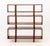 Set of Three Modern Graduated Walnut Modular Shelves, each with central cylindrical supports. Largest: 18.5" H x 46.25" W...