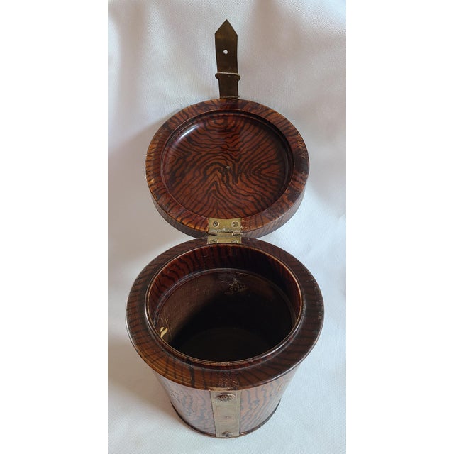 Antique English Wooden Biscuit Box For Sale In New York - Image 6 of 8