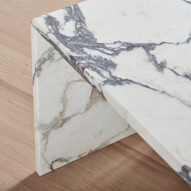 Modern Vintage Calacatta Viola Marble Nesting Side Tables, Italy 1970s - Set of 3 For Sale - Image 3 of 11