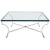 Square Chrome and Brass Hoof Feet Base Coffee Table Thick Glass Top For Sale - Image 12 of 12