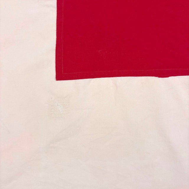Vintage Sewn Cotton Red Cross Flag For Sale - Image 4 of 5