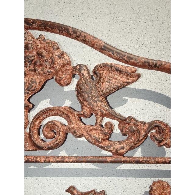 Vintage French Country Brown Crackle Twin Bed Frame ~ Headboard Footboard &Rails For Sale - Image 15 of 18