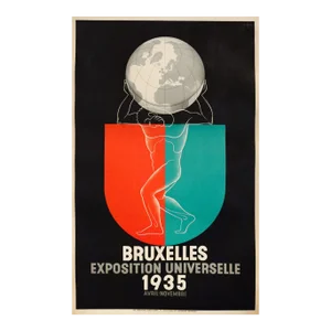 1935 Brussels International Exposition Poster (French, Linen-Backed)