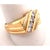 Metal 14 Karat Yellow Gold Freeform Ring With Four Diamonds 0.60 TDW, Size 10.5 For Sale - Image 7 of 12