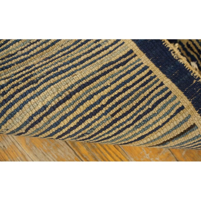 1920s Navy Stripe Medallion Antique Chinese Peking Knotted Wool Rug 2'7''x4' 8'' For Sale - Image 10 of 10