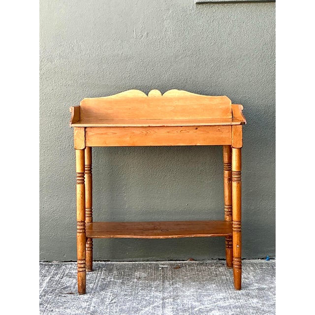 Vintage Turned Wood Pine Sideboard For Sale - Image 10 of 12