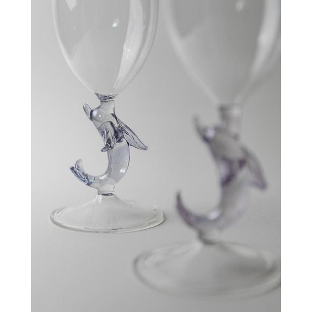 Vintage Wine Glasses in Murano Glass, 1980s, Set of 2 For Sale - Image 3 of 11