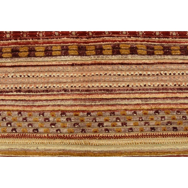 Beige Gabbeh Rug 9’1” X 11’11” Multicolor Wool Striped Hand-Knotted Carpet For Sale - Image 8 of 15