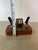 Brass Mid-Century Brass & Walnut Perpetual Calendar Desk Set With Pen Holders For Sale - Image 8 of 8