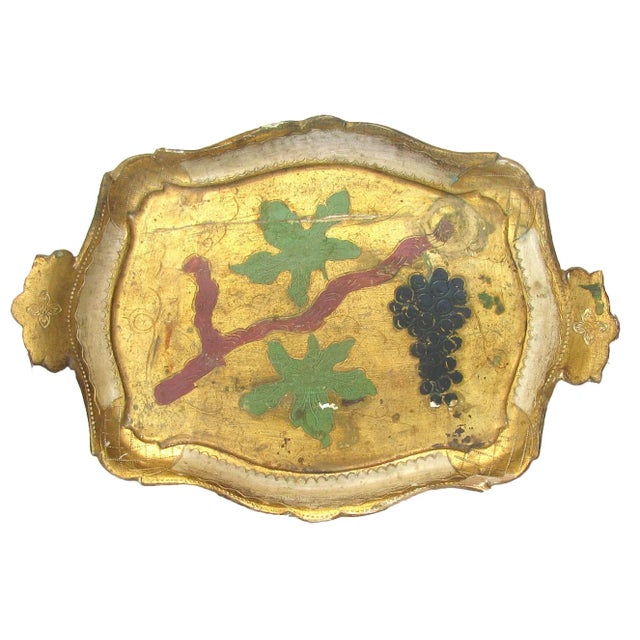 Mid-Century Italian Florentine Gilt Boxes & Tray, Set of 4 For Sale - Image 4 of 9