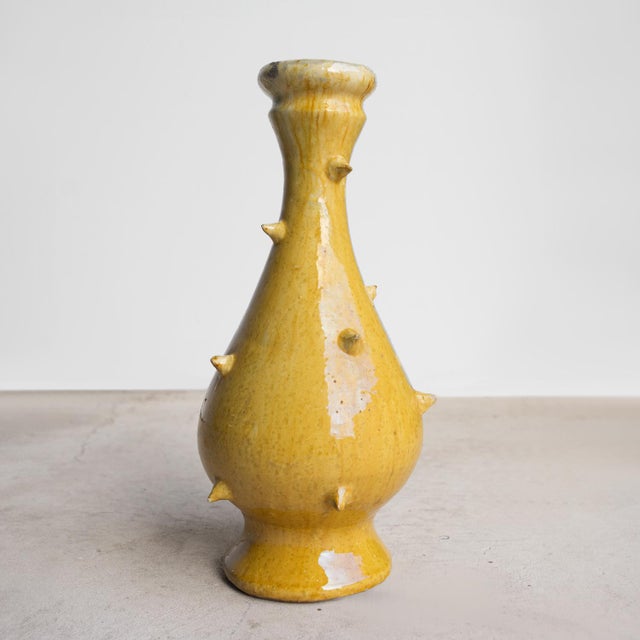 French Vintage French Faience Spikey Glazed Studio Pottery Vase, Early to Mid 20th C For Sale - Image 3 of 14