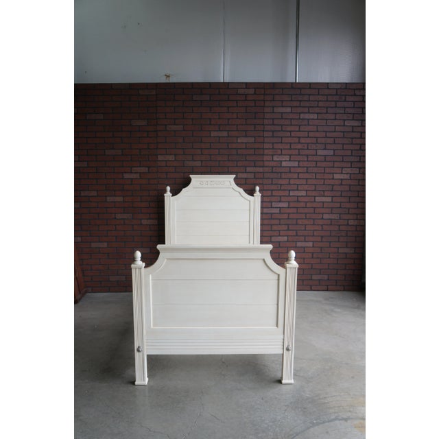 Swedish Ethan Allen Carved Panel Twin Bedframe For Sale - Image 10 of 10