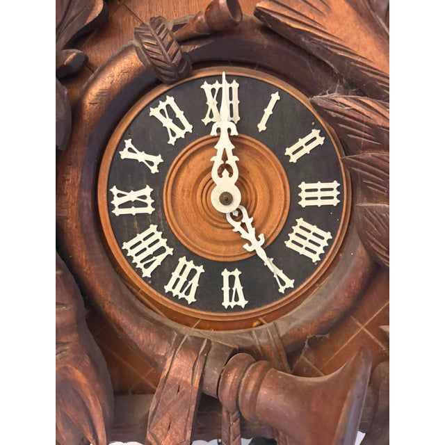 Antique Black Forest Carved Walnut Cuckoo Clock, 1900 For Sale - Image 10 of 13