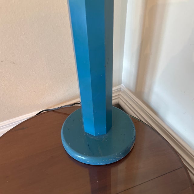 Vintage Midcentury Modern Blue Pencil Floor Lamp For Sale In Atlanta - Image 6 of 12