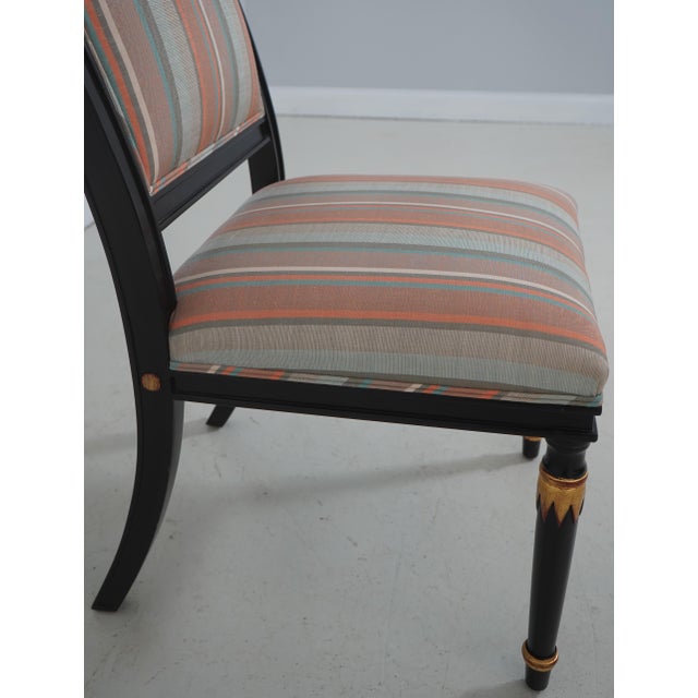 Set of 8 Fabrizi Black Upholstered Regency Dining Room Chairs For Sale - Image 14 of 18
