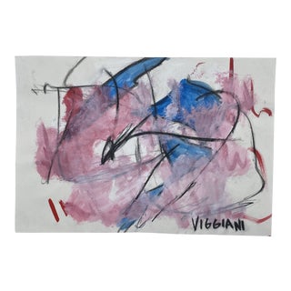 Late 20th Century Charcoal Abstract Drawing Signed Viggiani For Sale