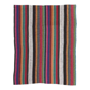 Late 20th Century Vintage Rainbow Stripe Kilim Rug, 05'08 X 07'01
