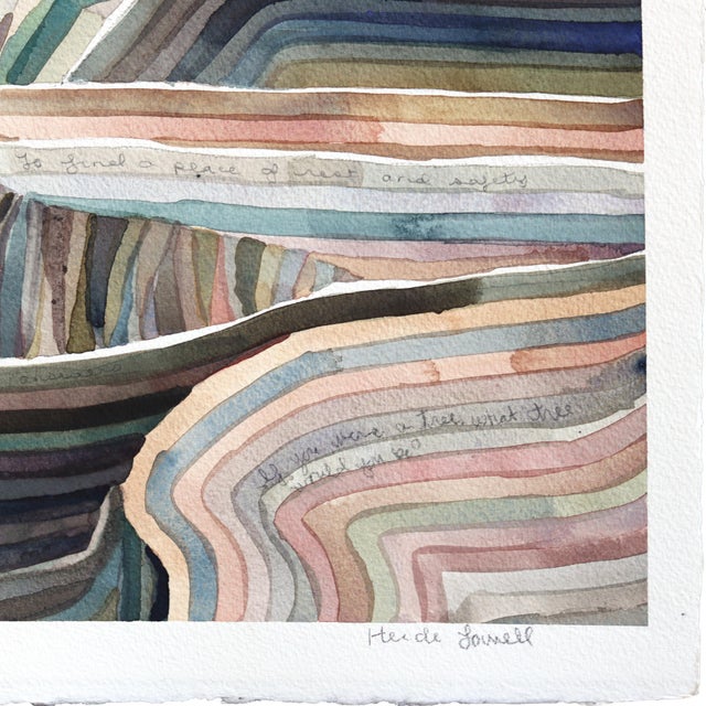 Big Sur - Abstract Muted Color Coastal Landscape Watercolor Painting Original Artwork by Heidi Lowell For Sale In Los Angeles - Image 6 of 6