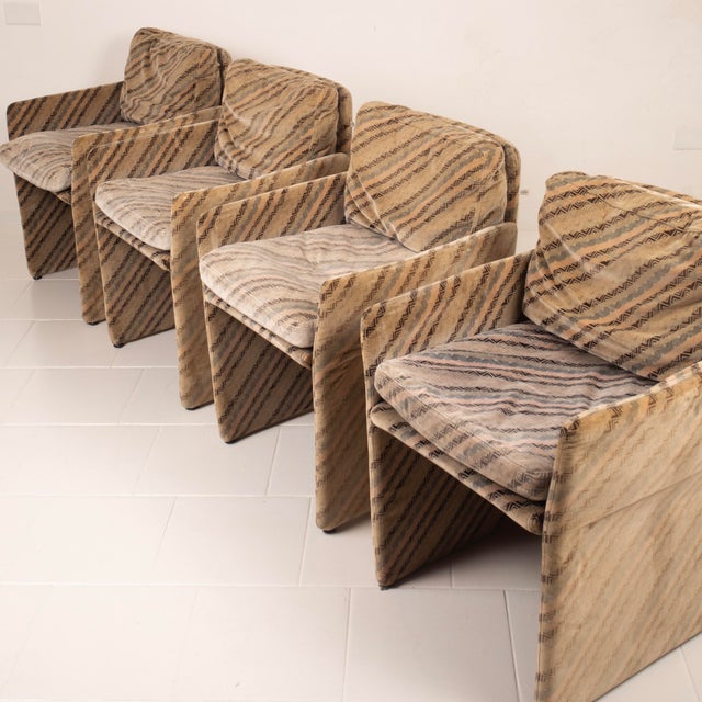 Salpol Armchairs by Angelo Mazzola and Missoni, 1980s, Set of 4 For Sale - Image 9 of 15