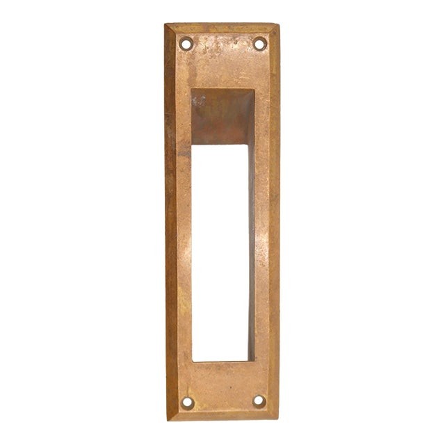 Vintage Yale & Towne Brass Mail Slot Chute For Sale