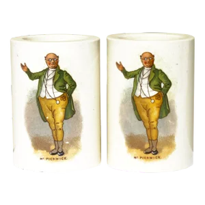 1890s English Charles Dickens' Character Napkin Rings, Pair