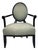 Barbara Barry for Baker Medallion Back Armchair in Light Textured Upholstery For Sale