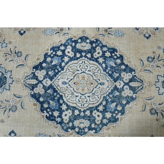 1970s Vintage Persian Handmade Wool Cotton Beige Area Rug For Sale - Image 11 of 11