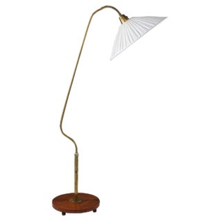 Swedish Modern Floor Lamp in Brass, 1940s For Sale