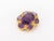 18K Yellow Gold Amethyst Diamond Brooch / Pendant, featuring one centered prong set oval brilliant Amethyst weighing...