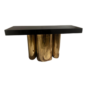Console Table Mitchell Gold Bob Williams Brass Black Quartz Console Table