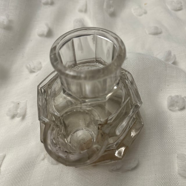 American Antique Blown Glass Ink Well For Sale - Image 3 of 7
