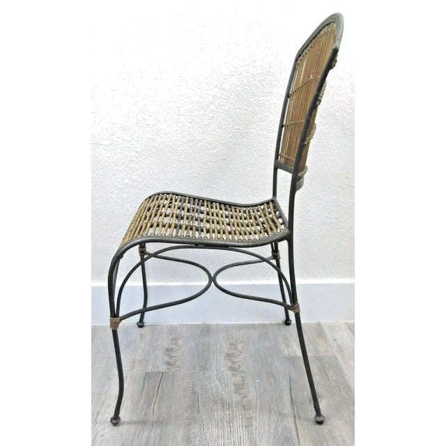 1960s 1960s Vintage Mid-Century Iron and Bamboo Side Chair For Sale - Image 5 of 8