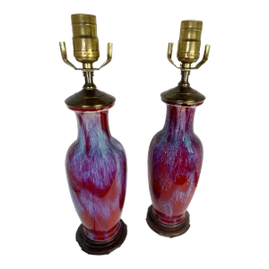 Late 20th Century Sung De Boeuf Vases as Lamps - a Pair