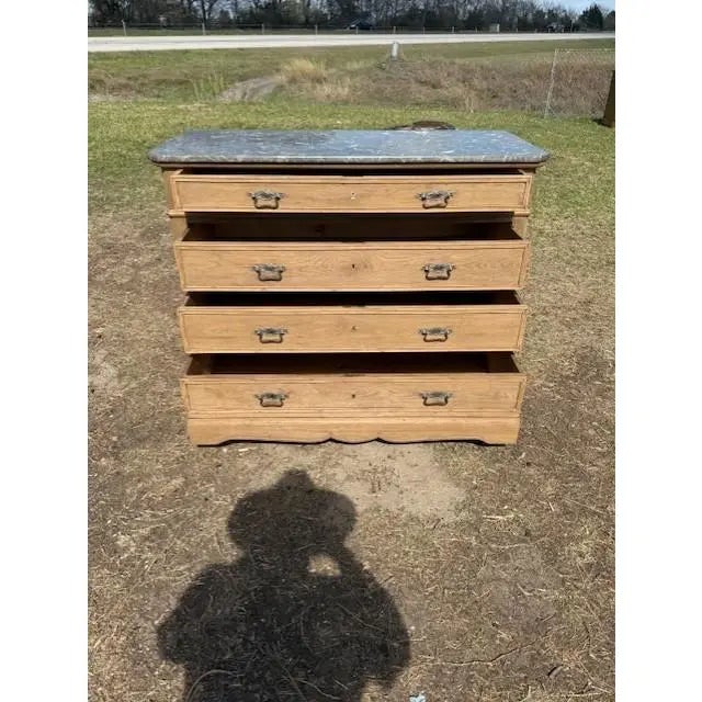 Louis Philippe 19th Century French Louis Philippe Bleached Marble Top Chest of Drawer / Commodes For Sale - Image 4 of 17