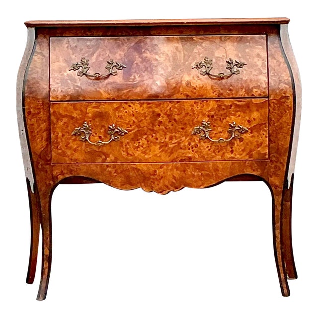 Vintage Italian Burl Wood Commode For Sale
