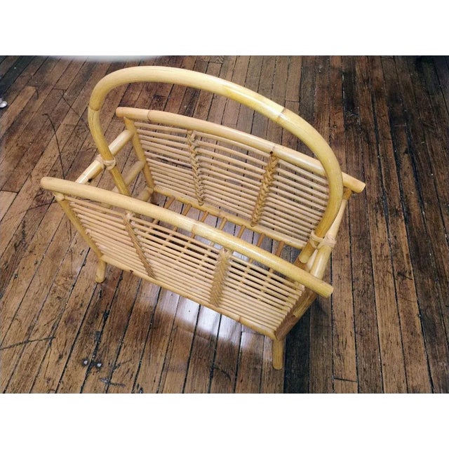 Mid-Century Modern Vintage Mid-Century Bamboo and Rattan Magazine Holder - Franco Albini Style For Sale - Image 3 of 5