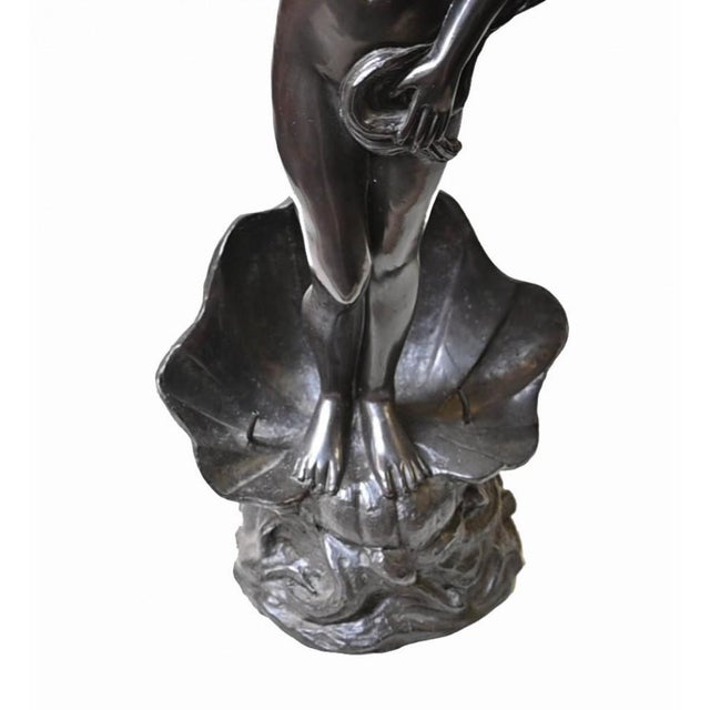 Metal French Bronze Fountain Nude Female Rococo Clam Shell Water Feature For Sale - Image 7 of 17