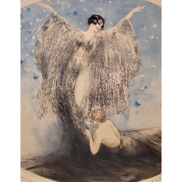 Louis Icart Louis Icart "Petits Papillons" Little Butterflies -Original 1926 Etching For Sale - Image 4 of 9