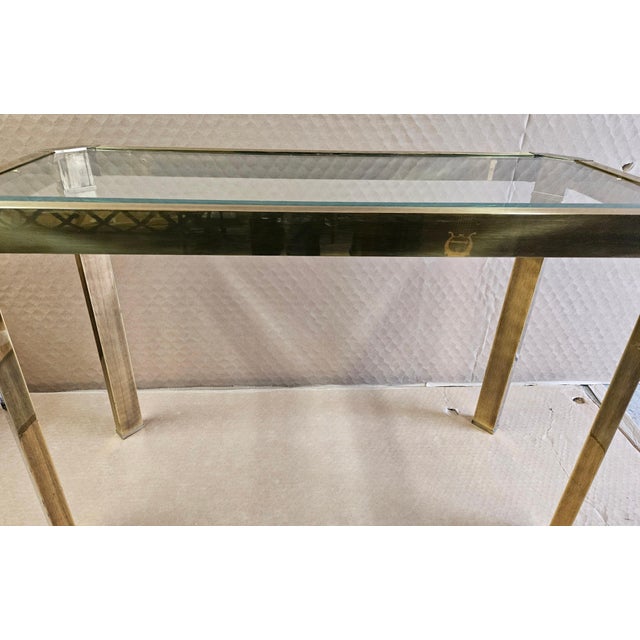 1960s Brass Mastercraft Hollywood Regency Console Table For Sale In Philadelphia - Image 6 of 12