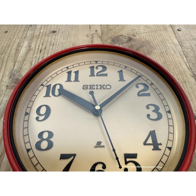 Vintage Red Seiko Navy Wall Clock, 1970s For Sale - Image 15 of 18