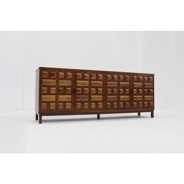 Mid-Century Modern Vintage Spanish Brutalist Sideboard Credenza, 1970s For Sale - Image 3 of 13