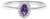 10K White Gold 5X3MM Oval Purple Amethyst and Diamond Accent Halo Ring (I-J Color, I1-I2 Clarity) - Ring Size 6.5 For Sale
