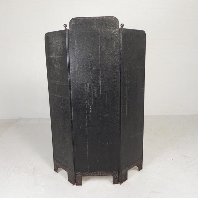 Metal Art Deco Room Divider in Steel with Brass Details, 1930s For Sale - Image 7 of 18