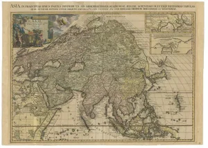 Antique Jesuit Map of Asia, 1713
