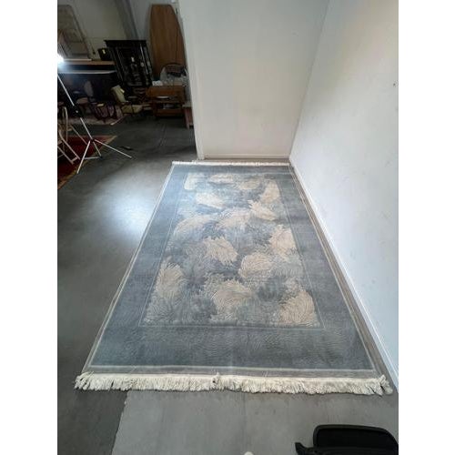 Large Handmade Edition 450 Fine Art Rug in Blue and Ivory For Sale - Image 6 of 9