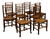 Set of Eight English 1880s Oak Dining Room Side Chairs with Spindle Motifs For Sale