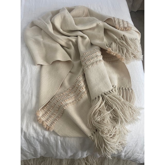 Textile Wool Blend Throw For Sale - Image 7 of 14
