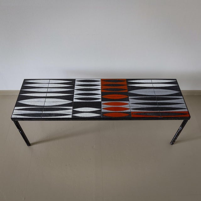 1960s Coffee Table with Ceramic Tiles by Roger Capron (1922-2006), France, 1960s For Sale - Image 5 of 11