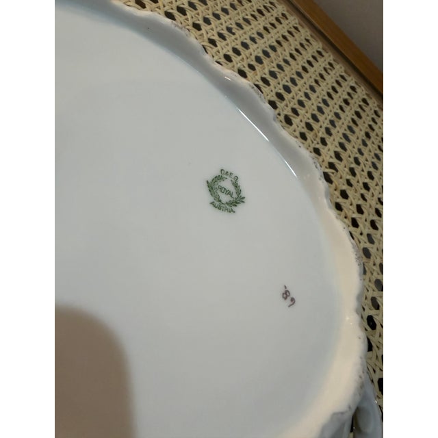Traditional Late 19th Century O&e G Royal Austria Porcelain Serving Dish Lid With Pink Floral Decoration. For Sale - Image 3 of 3